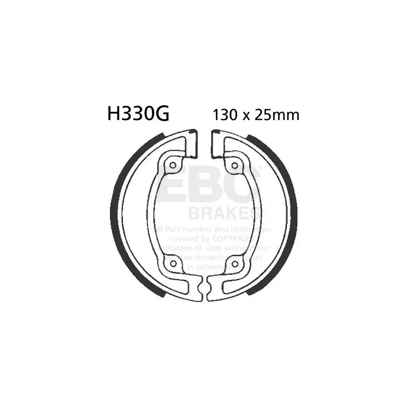 Szczęki hamulcowe nacinane EBC H330G (1 kpl.) Wyprzedaż