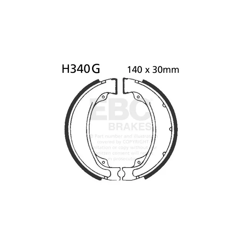 Zniżka Szczęki hamulcowe nacinane EBC H340G (1 kpl.)