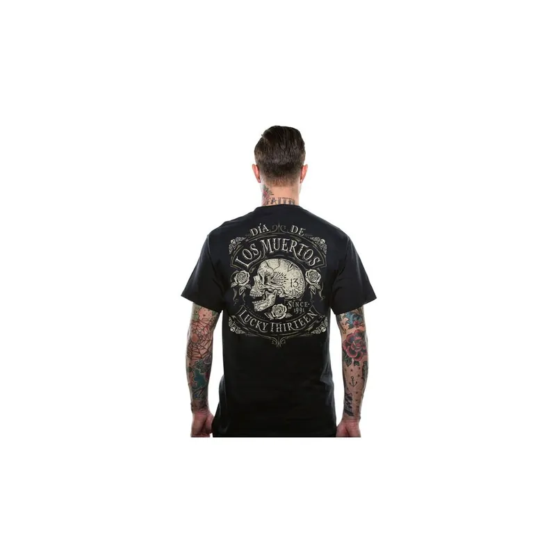 KOSZULKA LUCKY 13 DEAD SKULL CZARNA XL Popularny