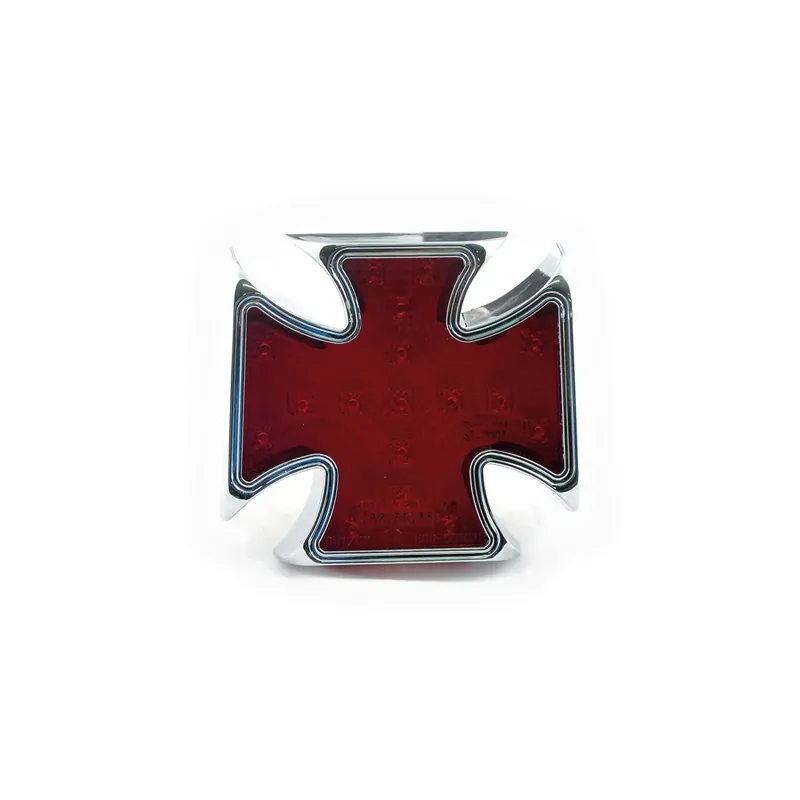 LAMPA TYLNA LED MALTESE CROSS BILLET CHROMOWANA Nowy