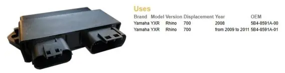 DZE MODUŁ ZAPŁONU CDI YAMAHA YXR 700 RHINO ‘08-‘11 (OEM 5B4-8591A-00, 5B4-8591A-01) Obniżka ceny