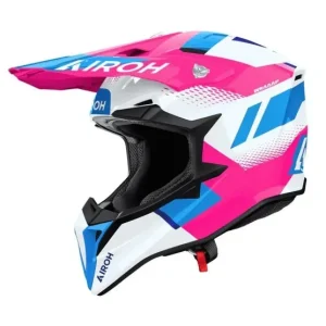 AIROH KASK CROSS / ENDURO / ATV / QUAD WRAAAP VISION KOLOR BIAŁY/NIEBIESKI/RÓŻOWY ROZMIAR S Wyjątkowa oferta