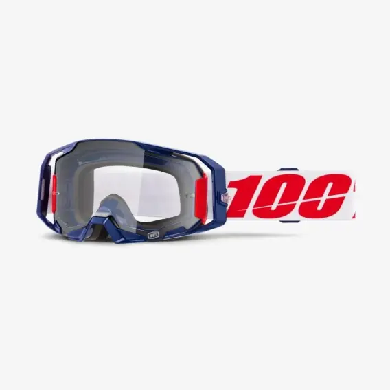 100 PROCENT GOGLE ARMATIC MACH Z - CLEAR LENS - KOLOR NIEBIESKI/CZERWONY/BIAŁY SZYBA PRZEŹROCZYSTA Popularny