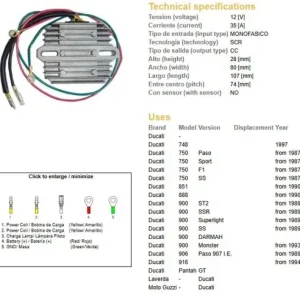 Wyprzedaż DZE REGULATOR NAPIĘCIA DUCATI 748/750/851/888/900/906/916