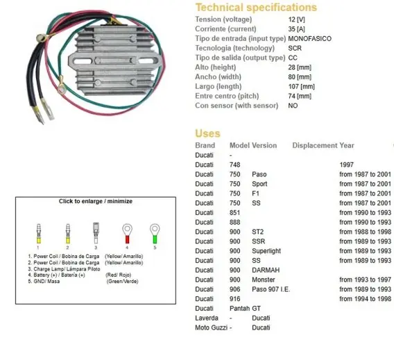 Wyprzedaż DZE REGULATOR NAPIĘCIA DUCATI 748/750/851/888/900/906/916