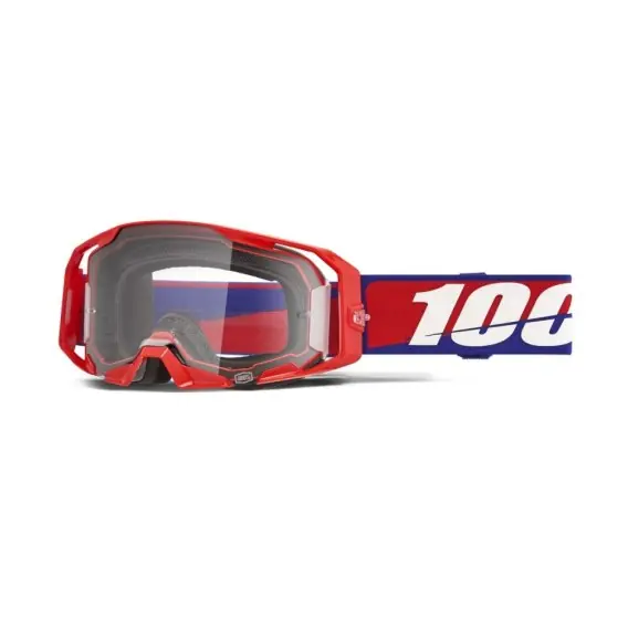 100 PROCENT GOGLE ARMATIC BEST - CLEAR LENS - KOLOR CZERWONY/NIEBIESKI/BIAŁY SZYBA PRZEŹROCZYSTA Obniżka ceny