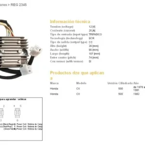 DZE REGULATOR NAPIĘCIA HONDA CX 500 ‘78-‘82; CX 500 TURBO (31600-415-008, 31600-449-831) (ESR160) Obniżka ceny