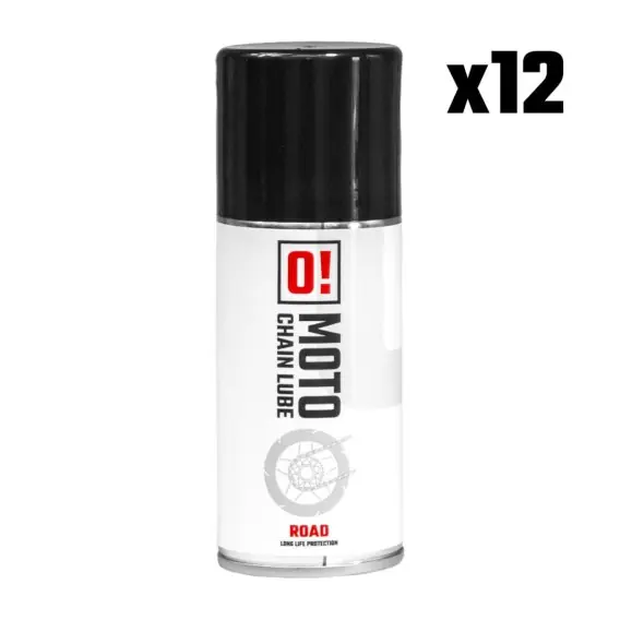 Ostatnia szansa OMOTO ZESTAW 12 SZTUK SPRAY SMAR DO ŁAŃCUCHA 150ML ROAD O! CHAIN LUBE (O!MOTO) (OLE-042) (PAKIET 12 SZTUK)