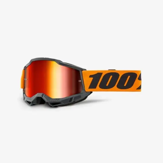 100 PROCENT GOGLE ACCURI 2 ORANGE - MIRROR RED LENS KOLOR SZARY/POMARAŃCZOWY SZYBA CZERWONE LUSTRO Popularny