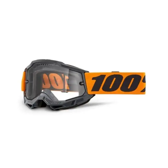 100 PROCENT GOGLE ACCURI 2 MTB BLACK - CLEAR DUAL PANE - KOLOR SZARY/POMARAŃCZOWY SZYBKA PODWÓJNA PRZEŹROCZYSTA Promocja