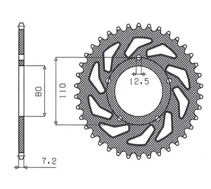 Premium Zębatka stalowa tylna SUNSTAR 1-4335-45/ JTR1332