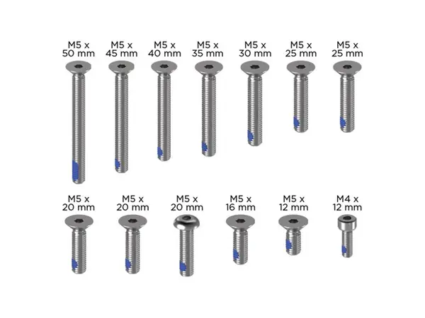 Zestaw śrub imbusowych Quad Lock V2 - 13 sztuk - srebrne Zniżka